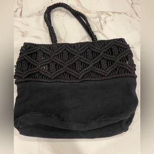 Black canvas tote bag